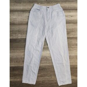 Talbots Women's Size 8 Linen Cotton Blend Blue Pants Lightweight
